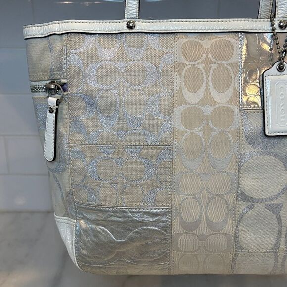 Coach Patchwork Lurex Metallic EW Gallery Tote - HTF - Picture 3 of 16